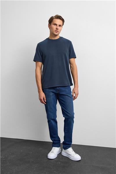 Lacivert Regular Fit Basıc Tişört