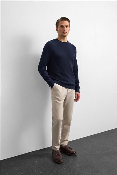 Lacivert Regular Fit Bısıklet Yaka Triko Kazak