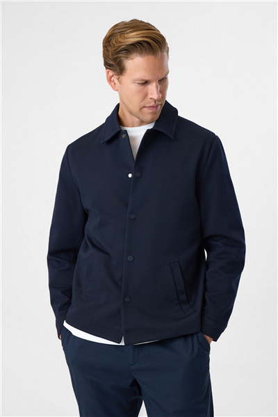 Lacivert Regular Fit Diagonel Örme Mont