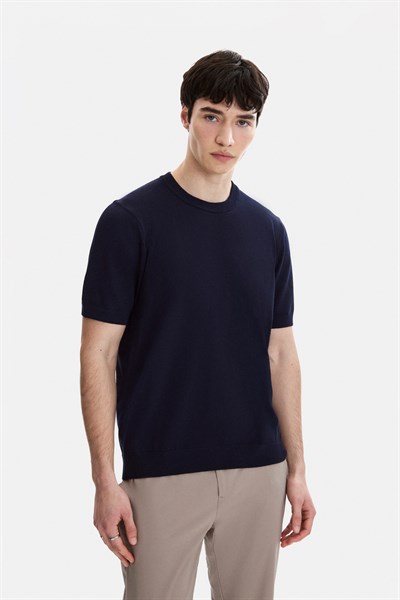 Lacivert Regular Fit Örme Triko