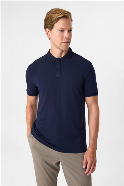 Lacivert Regular Fit Polo Yaka Tişört