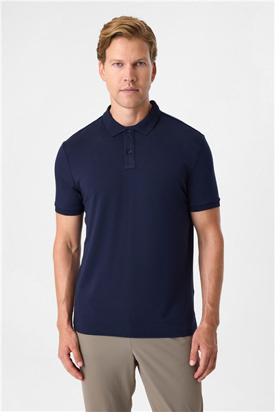 Lacivert Regular Fit Polo Yaka Tişört