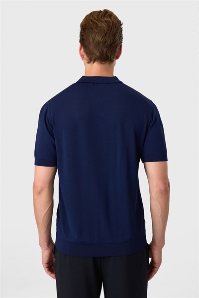 Lacivert Regular Fit Polo Yaka Triko Tişört