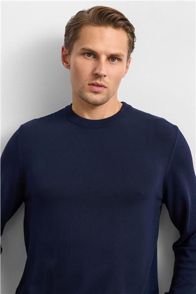 Lacivert Regular Fit Triko Kazak