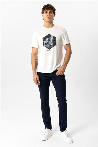 Lacivert Slim Fit 5 Cepli Pamuklu Denim Pantolon