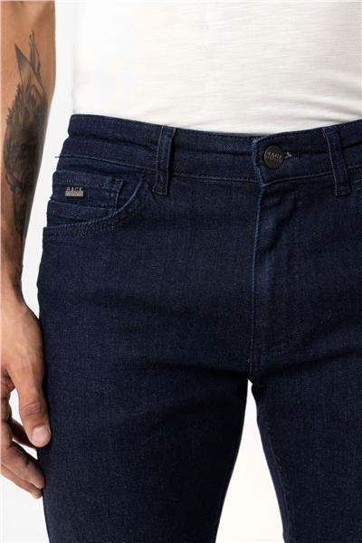 Lacivert Slim Fit 5 Cepli Pamuklu Denim Pantolon