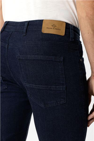 Lacivert Slim Fit 5 Cepli Pamuklu Denim Pantolon