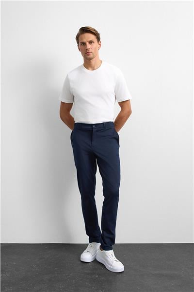 Lacivert Slim Fit Örme Jogger Pantolon