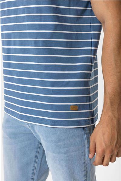 Mavi Regular Fit Bisiklet Yaka Çizgili Tişört