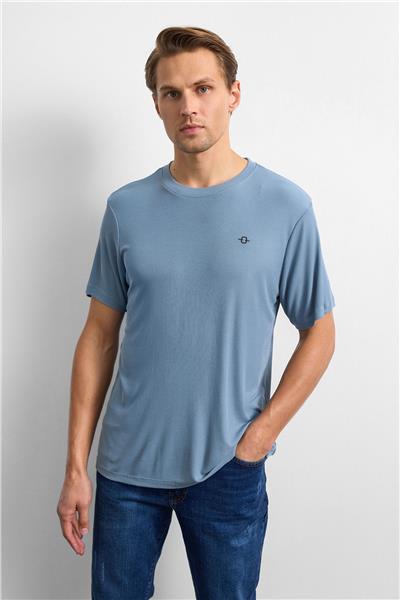 Mavi Regular Fit Bisiklet Yaka Tişört