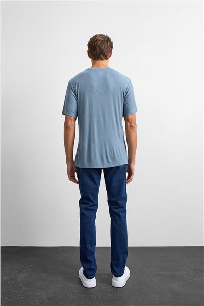 Mavi Regular Fit Bisiklet Yaka Tişört