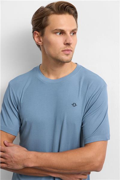 Mavi Regular Fit Bisiklet Yaka Tişört