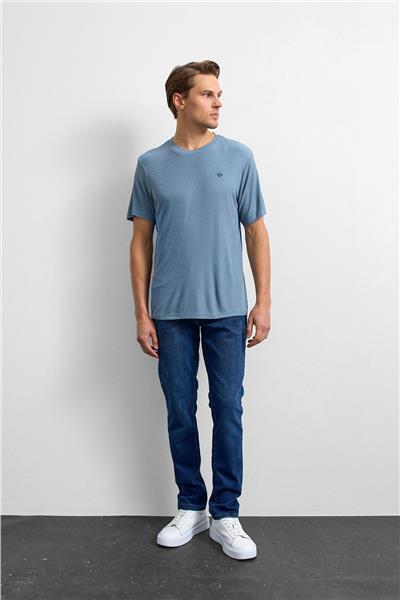 Mavi Regular Fit Bisiklet Yaka Tişört