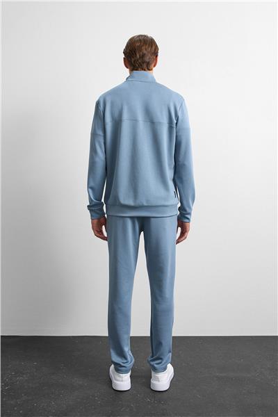 Mavi Regular Fit Yarım Fermuarlı Sweatshirt