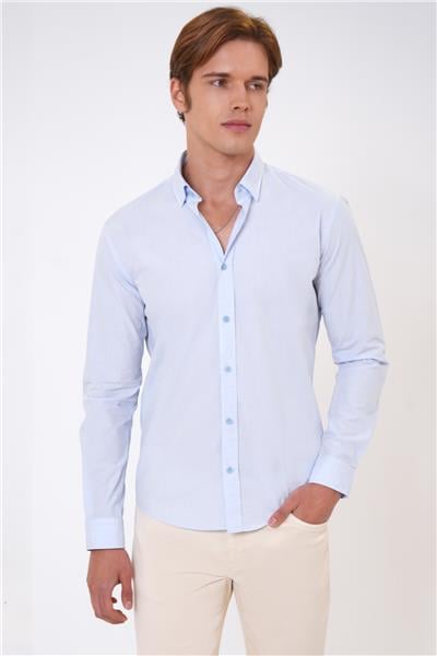 Mavi Slim Fit %100 Pamuk Gömlek