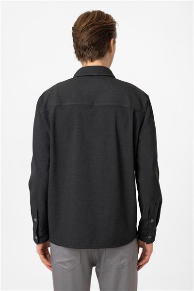 Antrasit Smart Fit Cepli Gömlek Ceket
