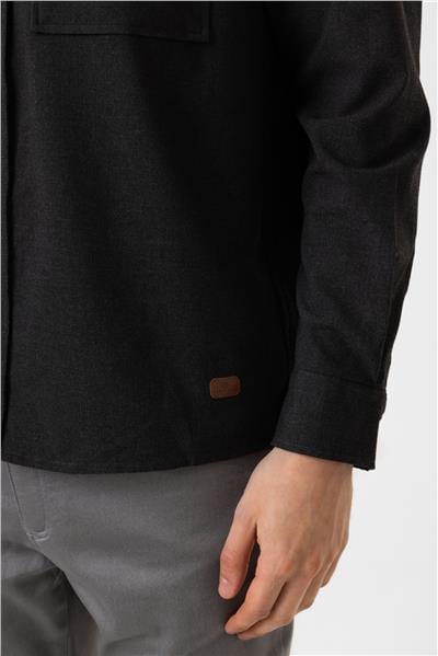 Antrasit Smart Fit Cepli Gömlek Ceket