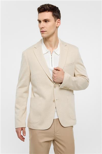 Bej Mono Yaka Ceket