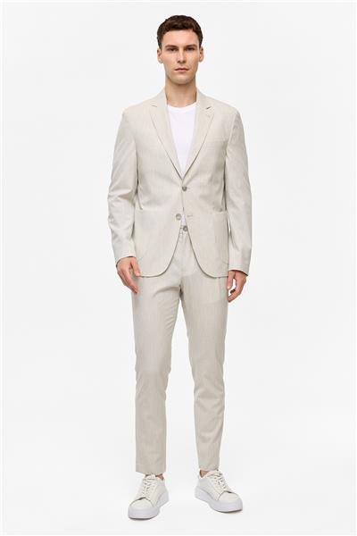 Açık Gri Slim Fit Mono Yaka Ceket