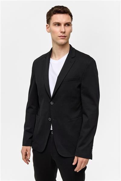 Siyah Slim Fit Mono Yaka Ceket