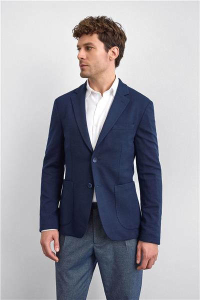 Lacivert Mono Yaka Ceket