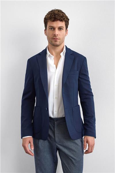 Lacivert Mono Yaka Ceket