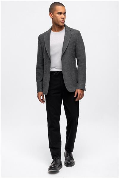 Antrasit Slim Fit Mono Yaka Ceket
