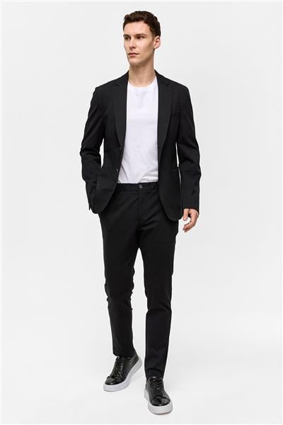 Siyah Slim Fit Mono Yaka Ceket