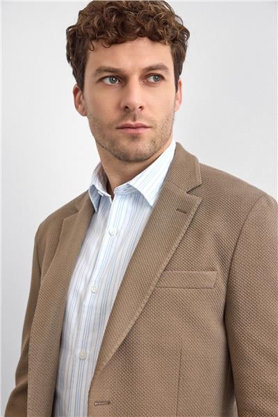 Camel Mono Yaka Ceket