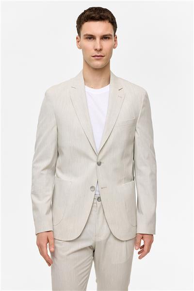 Açık Gri Slim Fit Mono Yaka Ceket