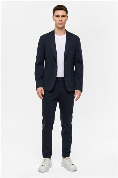 Lacivert Slim Fit Mono Yaka Ceket