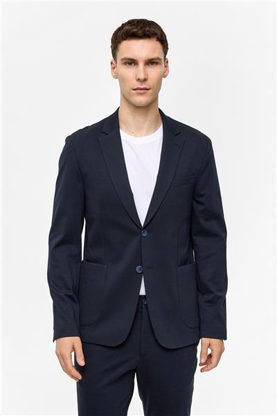 Lacivert Slim Fit Mono Yaka Ceket