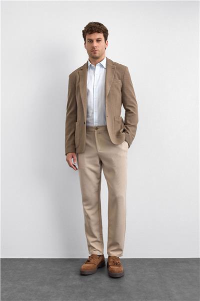 Camel Mono Yaka Ceket