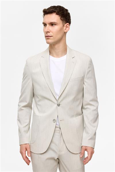 Açık Gri Slim Fit Mono Yaka Ceket