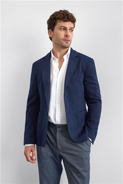 Lacivert Mono Yaka Ceket
