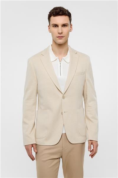 Bej Mono Yaka Ceket