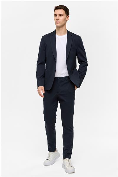 Lacivert Slim Fit Mono Yaka Ceket