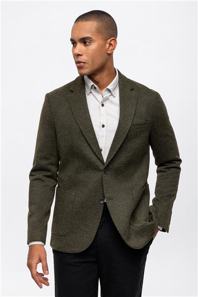 Haki Slim Fit Mono Yaka Ceket