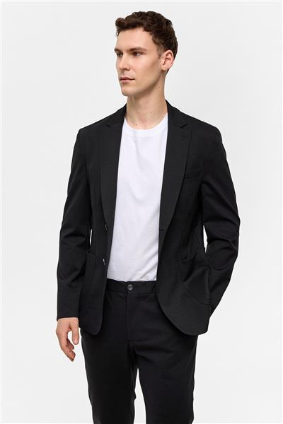 Siyah Slim Fit Mono Yaka Ceket