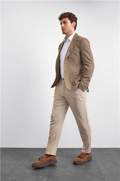 Camel Mono Yaka Ceket