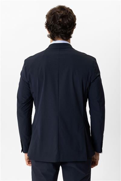 Lacivert Slim Fit Mono Yaka Ceket