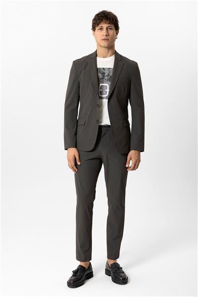 Haki Slim Fit Mono Yaka Ceket