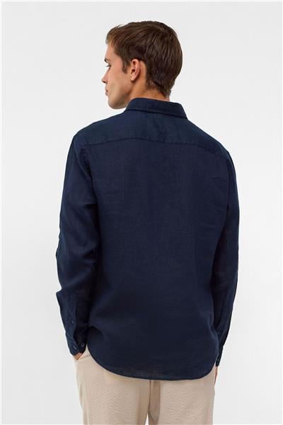Lacivert Comfort Uzun Kollu Gömlek