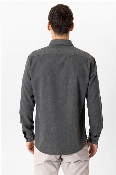 Koyu Gri Slim Fit Gömlek