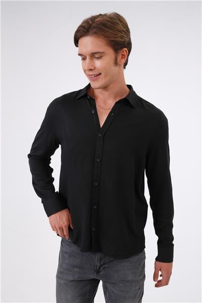 Siyah Loose Fit Gömlek