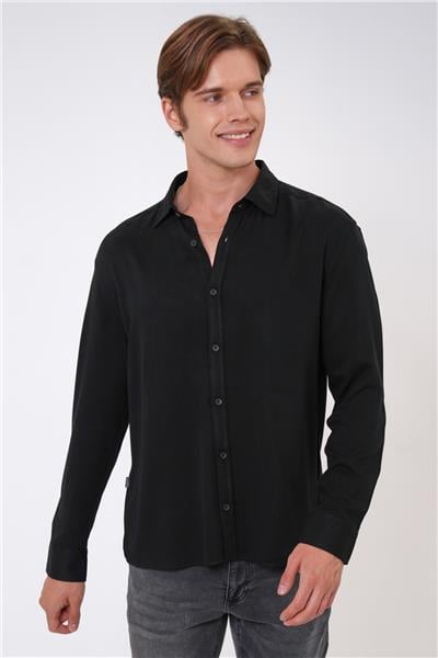 Siyah Loose Fit Gömlek
