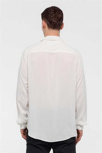 Beyaz Regular Fit Uzun Kollu Gömlek