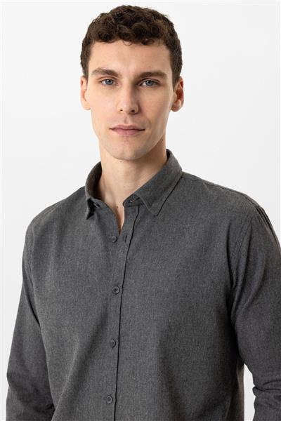 Koyu Gri Slim Fit Gömlek