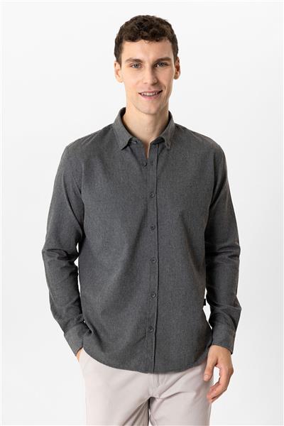 Koyu Gri Slim Fit Gömlek
