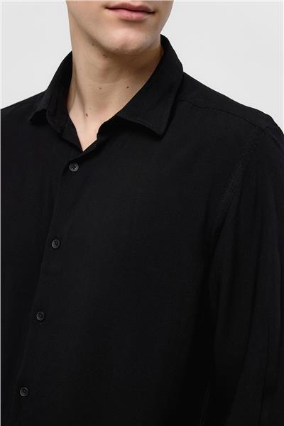 Siyah Regular Fit Uzun Kollu Gömlek